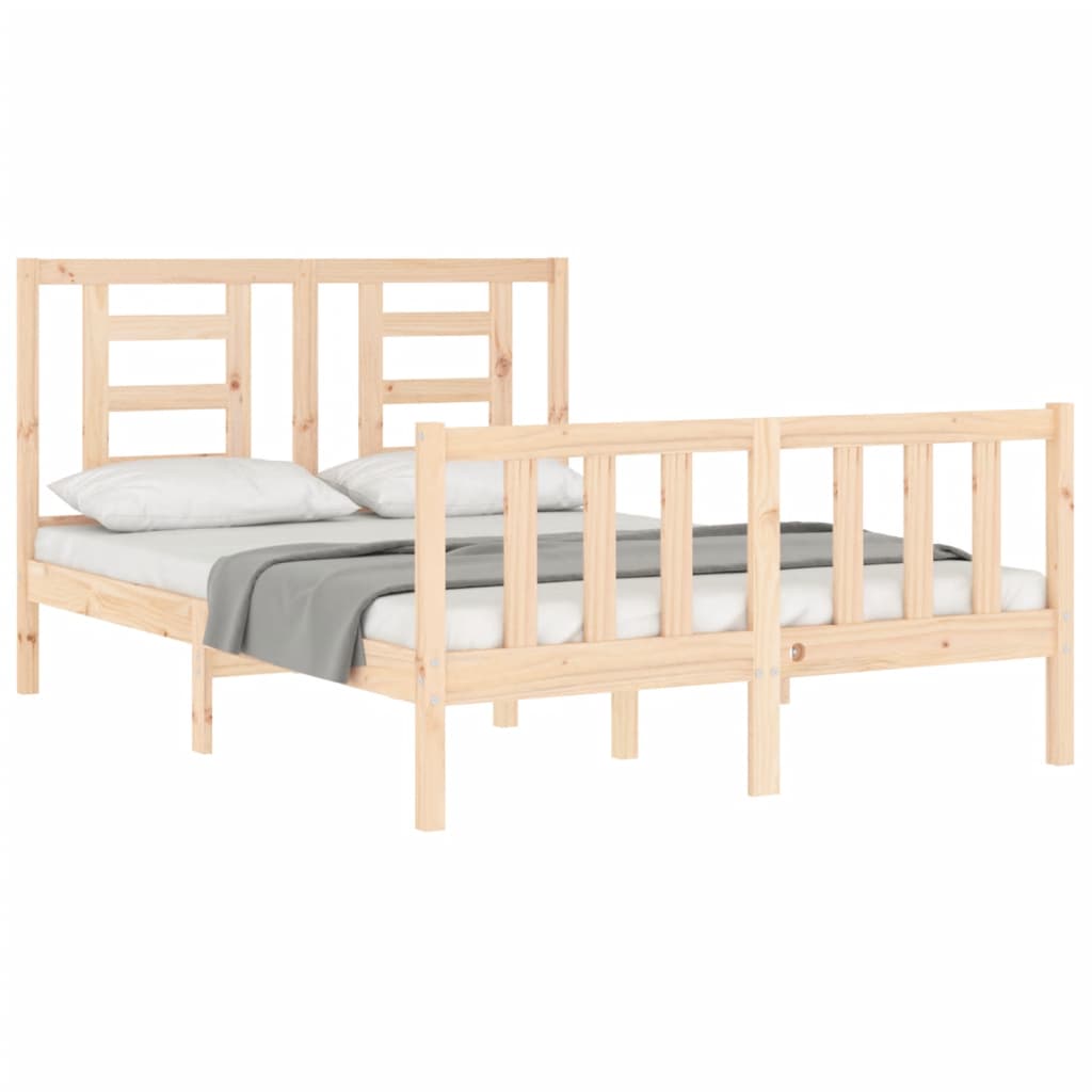 vidaXL Cadru de pat fără saltea, 140x190 cm, lemn masiv de pin vidaXL Cadru de pat fără saltea, 140x190 cm, lemn masiv de pin