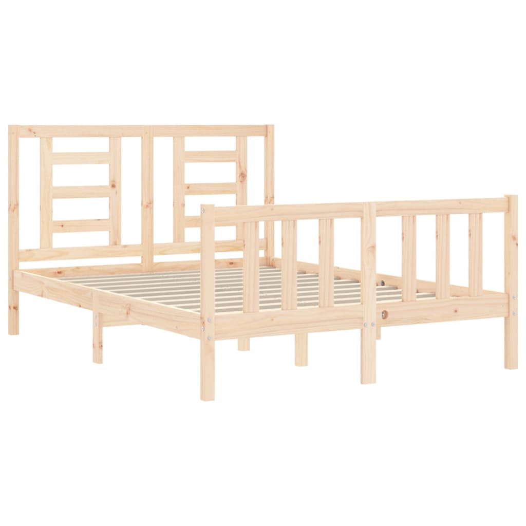 vidaXL Cadru de pat fără saltea, 140x190 cm, lemn masiv de pin vidaXL Cadru de pat fără saltea, 140x190 cm, lemn masiv de pin