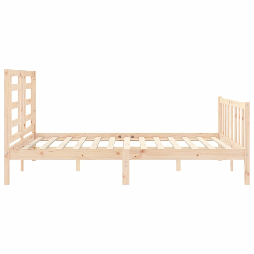 vidaXL Cadru de pat cu tăblie, king size, lemn masiv vidaXL Cadru de pat cu tăblie, king size, lemn masiv