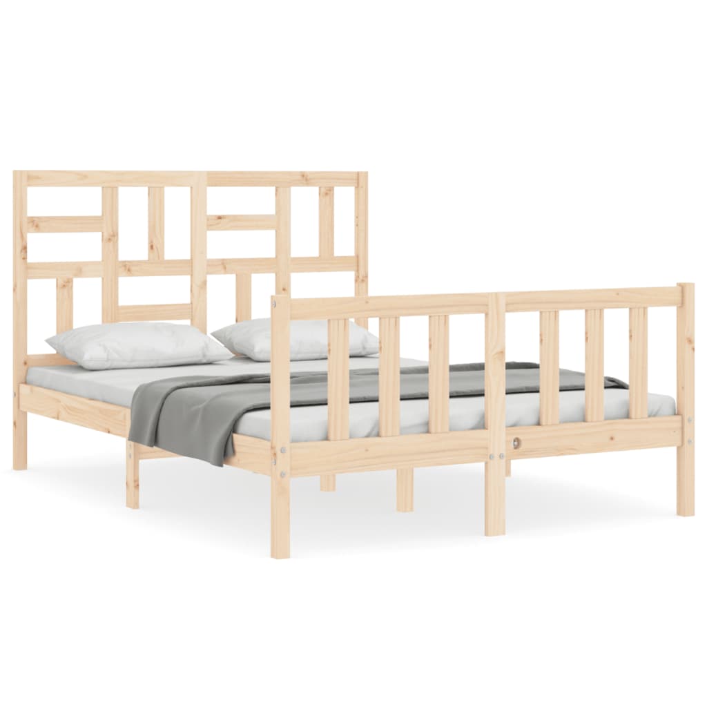 vidaXL Cadru de pat fără saltea, 140x190 cm, lemn masiv de pin vidaXL Cadru de pat fără saltea, 140x190 cm, lemn masiv de pin