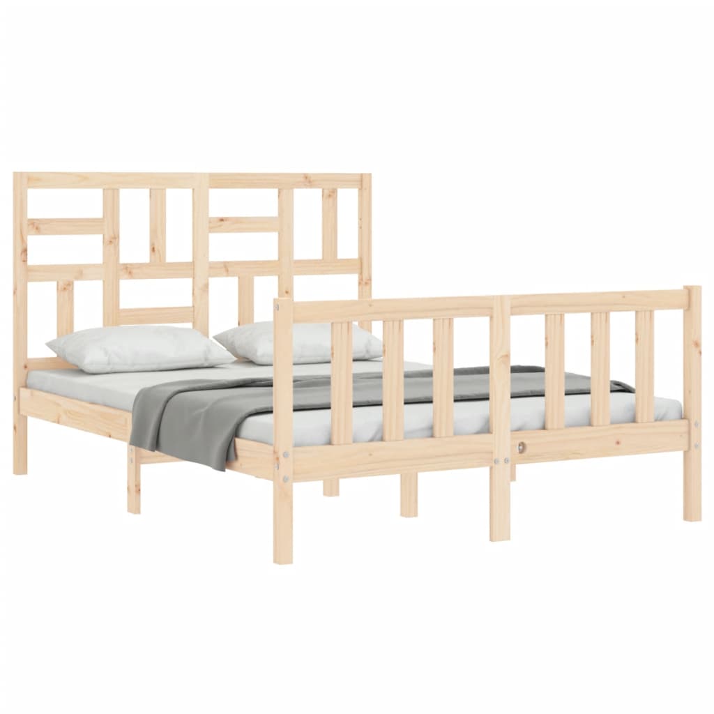 vidaXL Cadru de pat fără saltea, 140x190 cm, lemn masiv de pin vidaXL Cadru de pat fără saltea, 140x190 cm, lemn masiv de pin