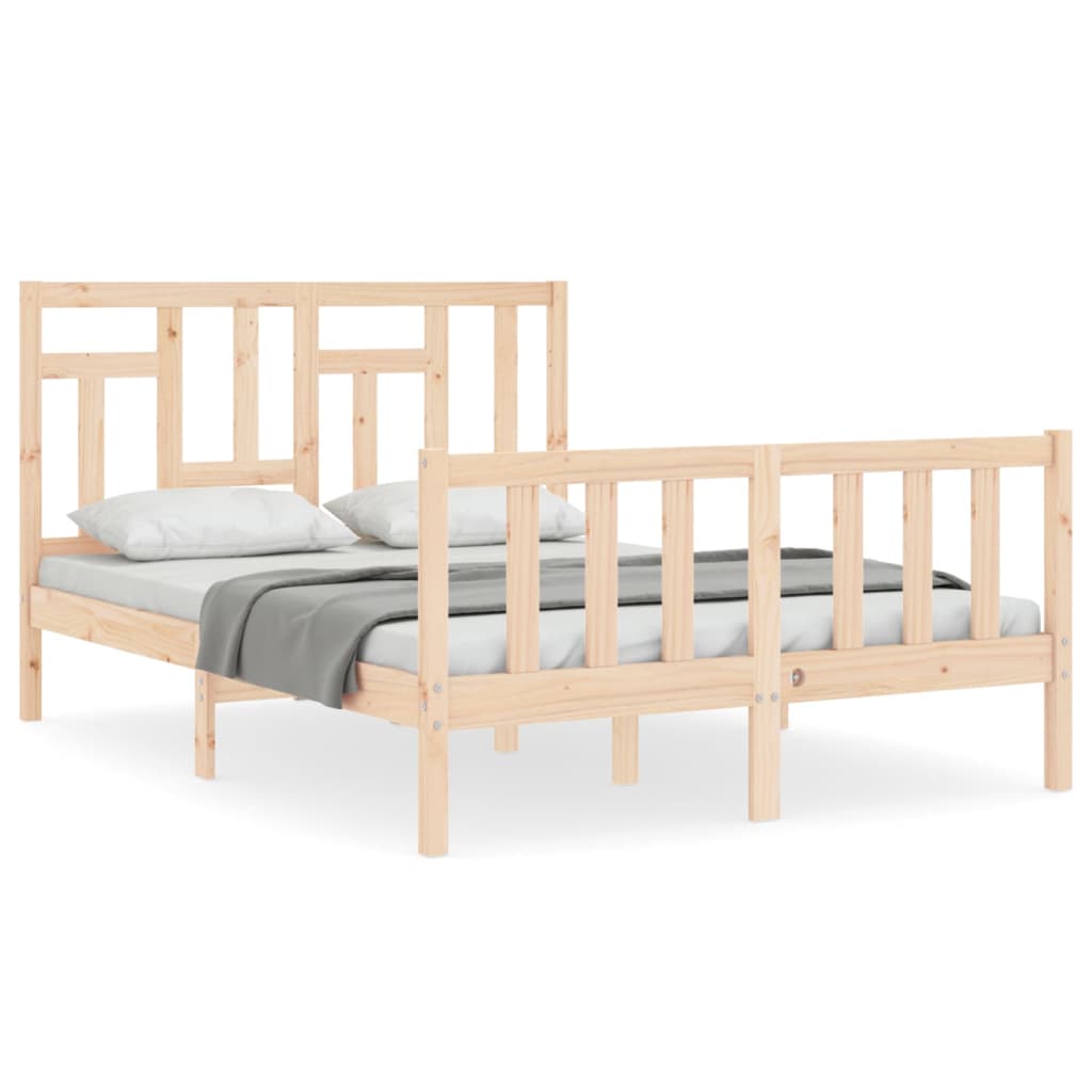 vidaXL Cadru de pat fără saltea, 140x190 cm, lemn masiv de pin vidaXL Cadru de pat fără saltea, 140x190 cm, lemn masiv de pin