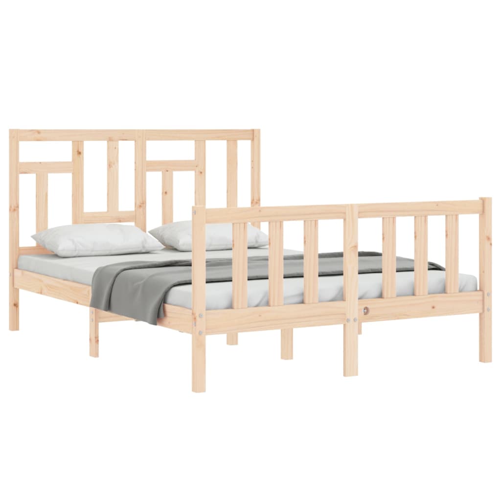 vidaXL Cadru de pat fără saltea, 140x190 cm, lemn masiv de pin vidaXL Cadru de pat fără saltea, 140x190 cm, lemn masiv de pin