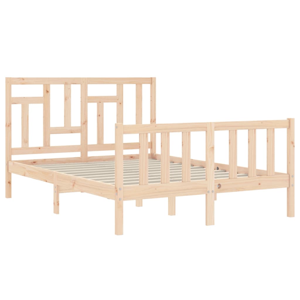vidaXL Cadru de pat fără saltea, 140x190 cm, lemn masiv de pin vidaXL Cadru de pat fără saltea, 140x190 cm, lemn masiv de pin