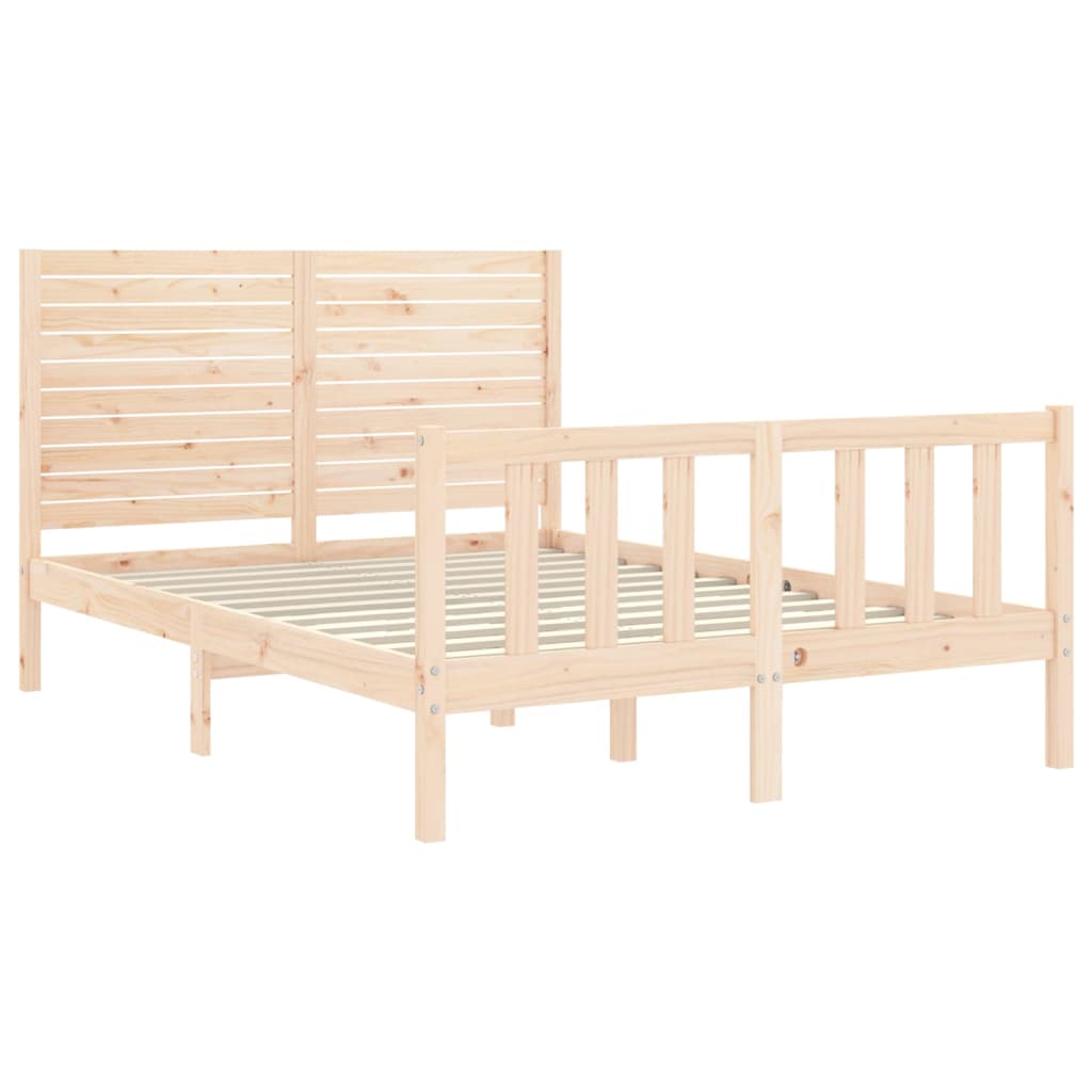 vidaXL Cadru de pat fără saltea, 140x190 cm, lemn masiv de pin vidaXL Cadru de pat fără saltea, 140x190 cm, lemn masiv de pin