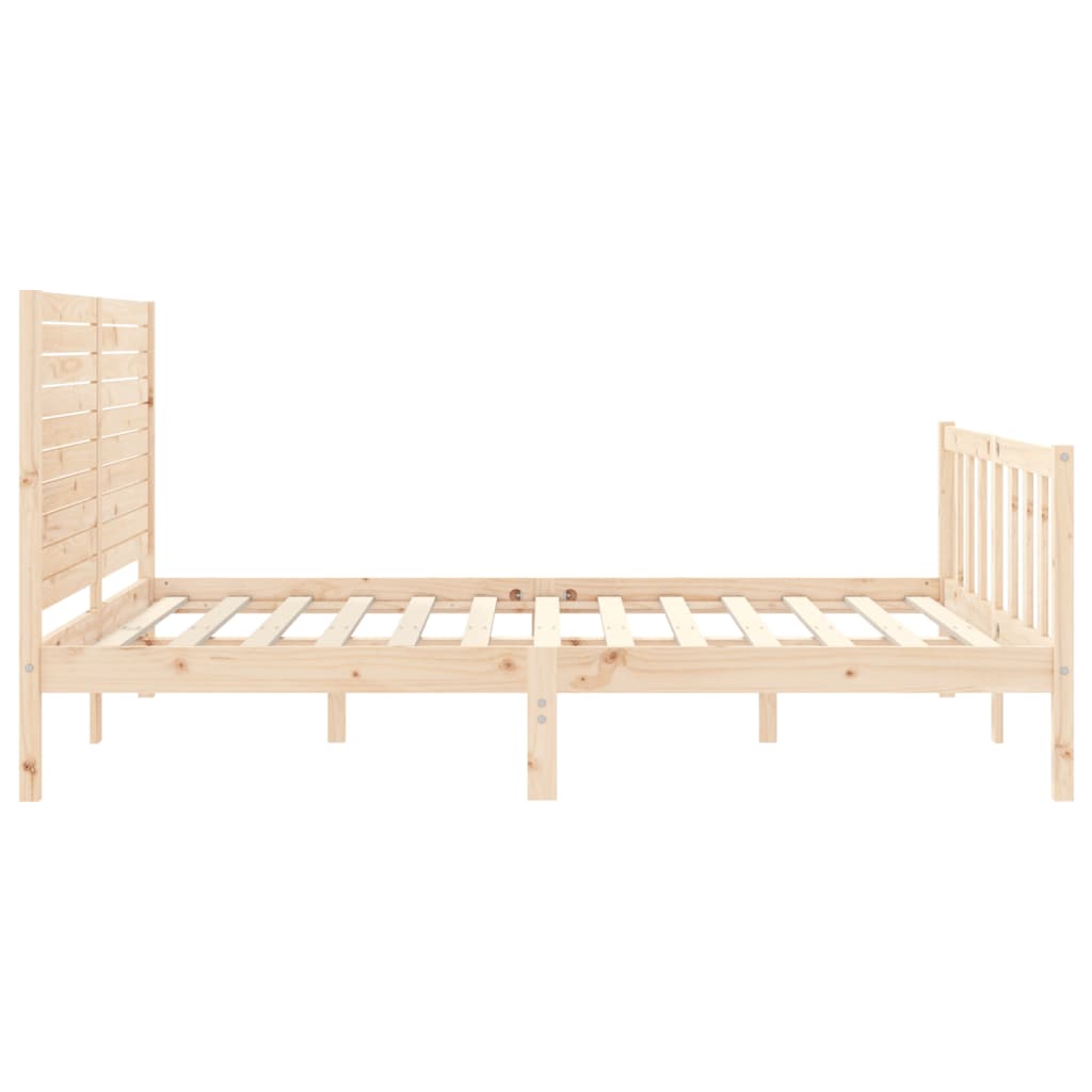 vidaXL Cadru de pat cu tăblie, king size, lemn masiv vidaXL Cadru de pat cu tăblie, king size, lemn masiv