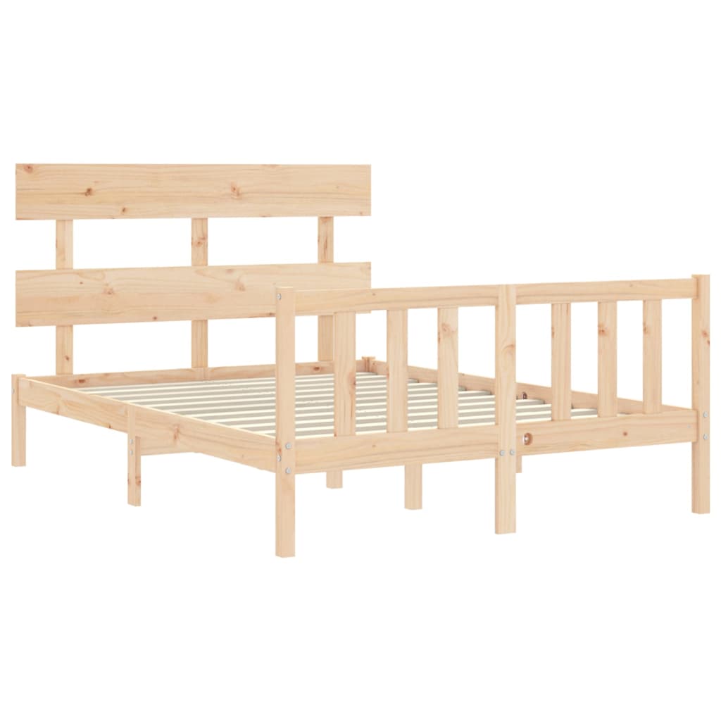 vidaXL Cadru de pat fără saltea, 140x190 cm, lemn masiv de pin vidaXL Cadru de pat fără saltea, 140x190 cm, lemn masiv de pin