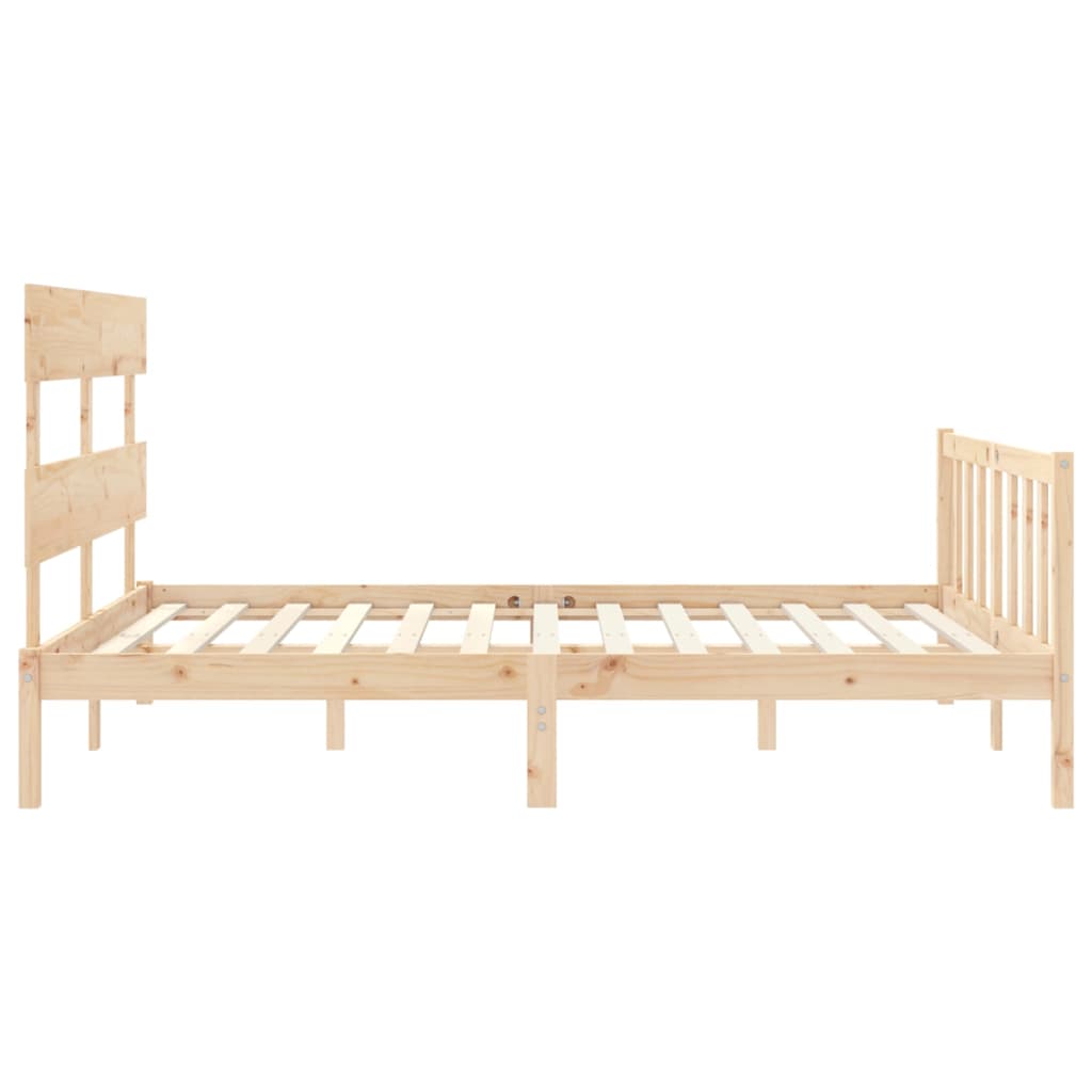 vidaXL Cadru de pat cu tăblie, king size, lemn masiv vidaXL Cadru de pat cu tăblie, king size, lemn masiv