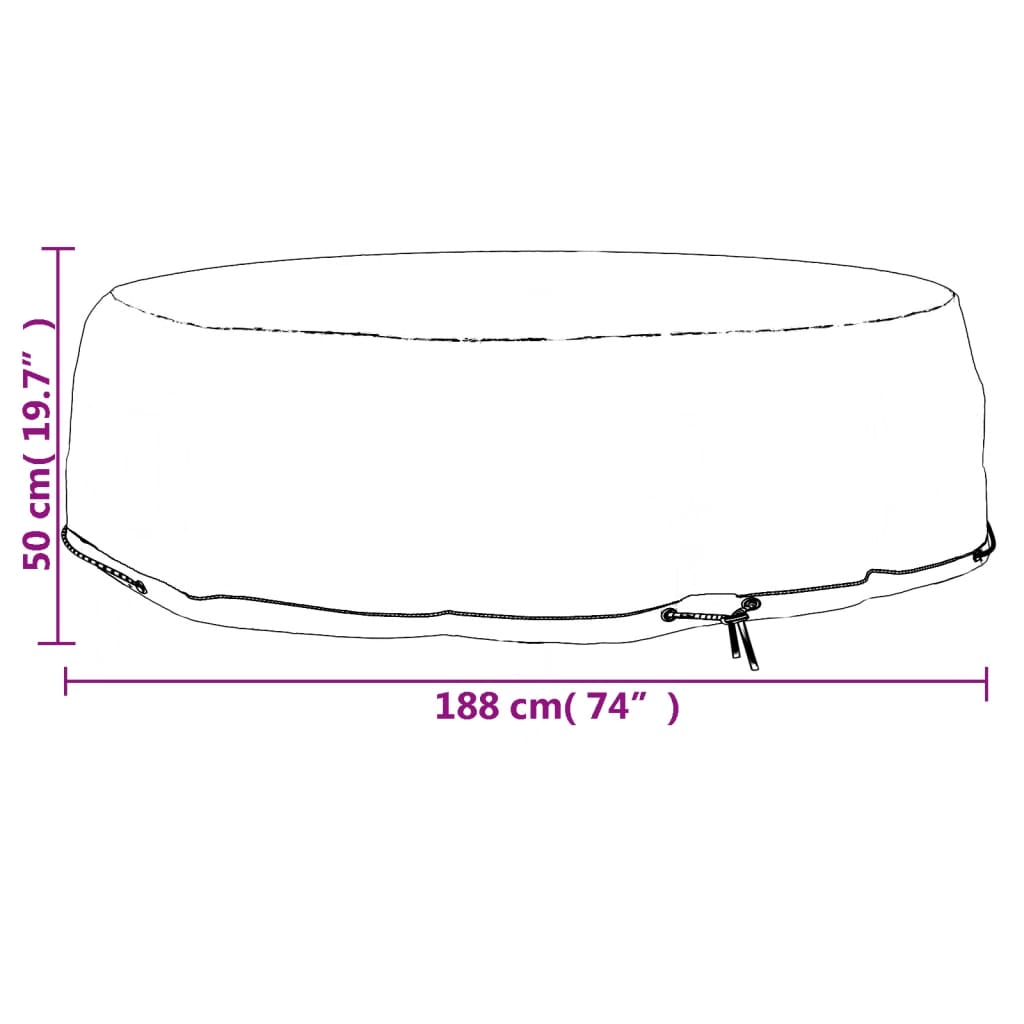 vidaXL Husă mobilier tip insulă, 8 ocheți, rotund, Ø188x50 cm vidaXL Husă mobilier tip insulă, 8 ocheți, rotund, Ø188x50 cm