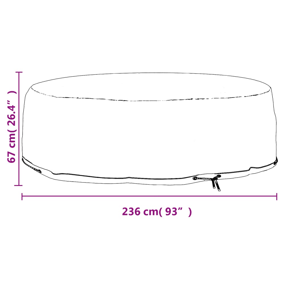 vidaXL Husă mobilier tip insulă, 10 ocheți, rotund, Ø236x67 cm vidaXL Husă mobilier tip insulă, 10 ocheți, rotund, Ø236x67 cm