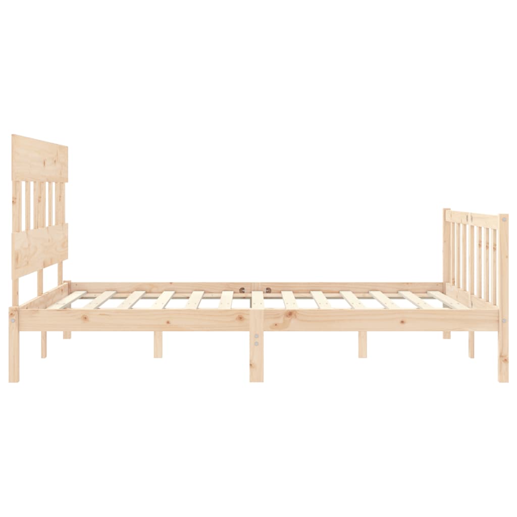 vidaXL Cadru de pat cu tăblie, king size, lemn masiv vidaXL Cadru de pat cu tăblie, king size, lemn masiv