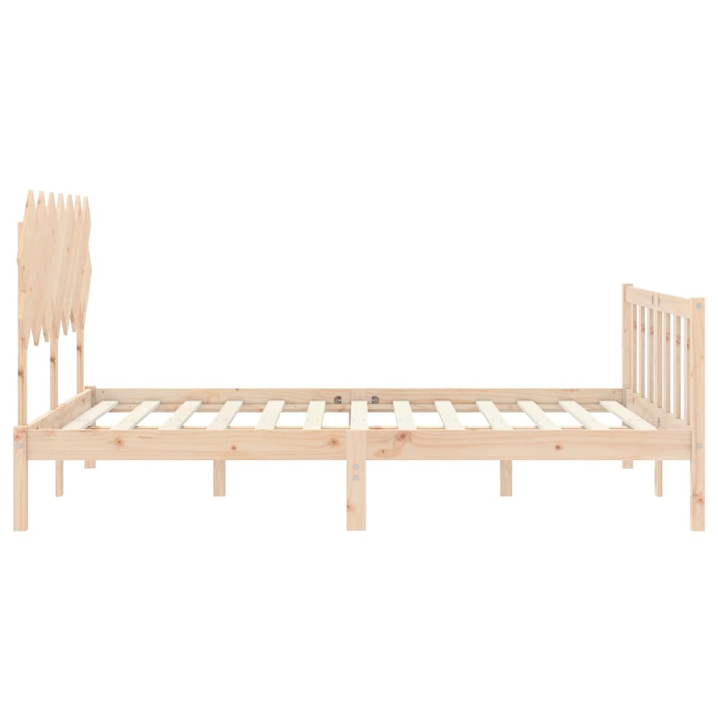 vidaXL Cadru de pat cu tăblie, king size, lemn masiv vidaXL Cadru de pat cu tăblie, king size, lemn masiv