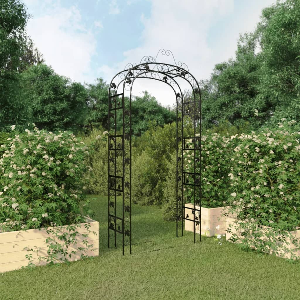 vidaXL Arcadă de grădină, negru, 116x45x240 cm, oțel vidaXL Arcadă de grădină, negru, 116x45x240 cm, oțel