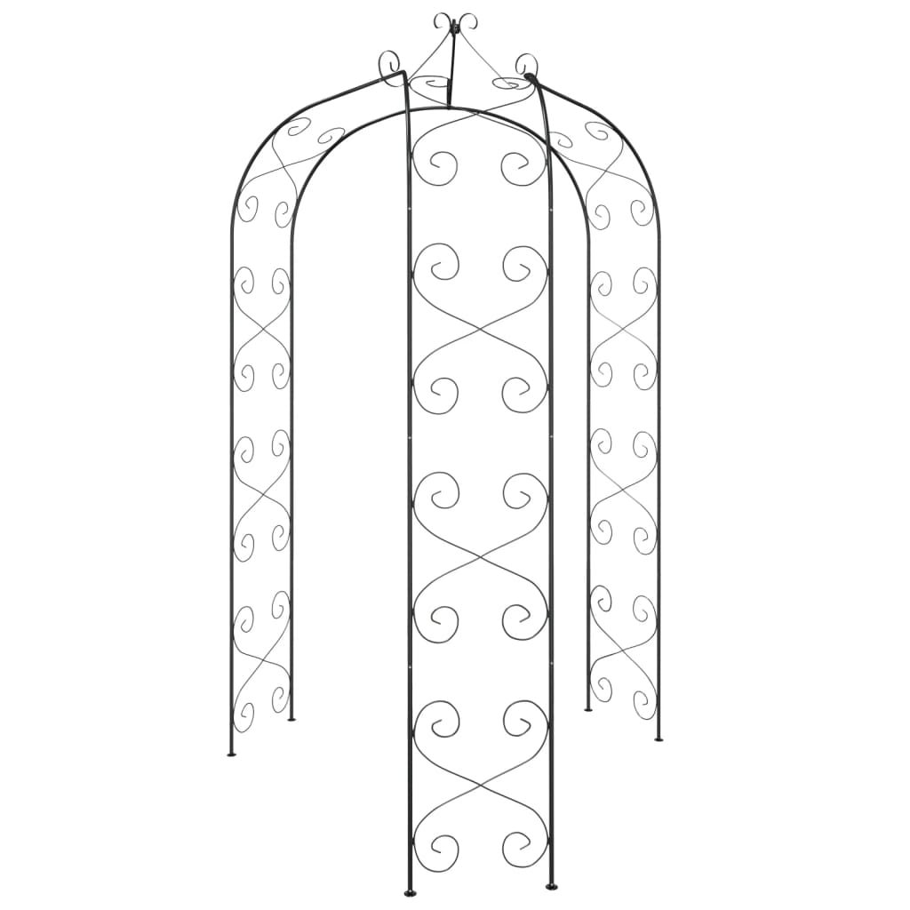vidaXL Arcadă de grădină, negru, Ø180x255 cm, oțel vidaXL Arcadă de grădină, negru, Ø180x255 cm, oțel