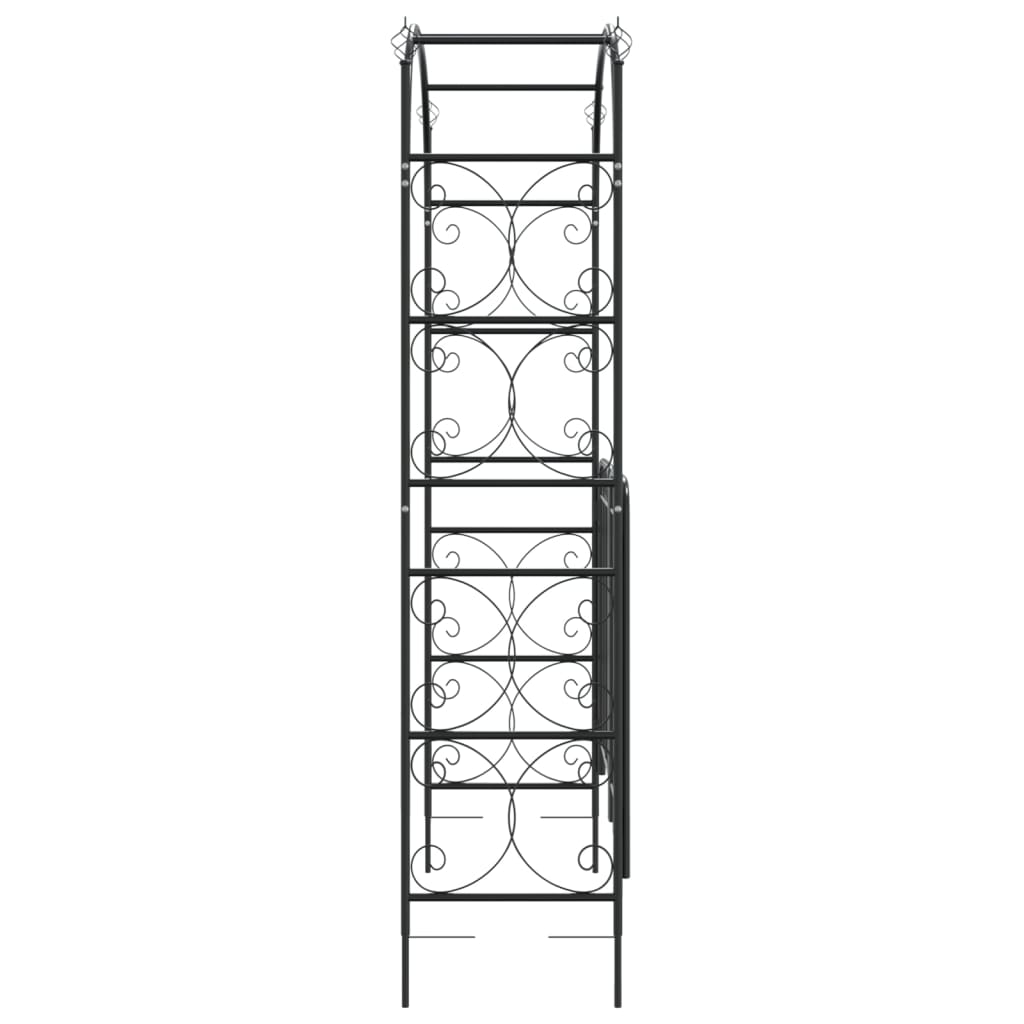 vidaXL Arcadă de grădină cu poartă, negru, 108x45x235 cm oțel vidaXL Arcadă de grădină cu poartă, negru, 108x45x235 cm oțel