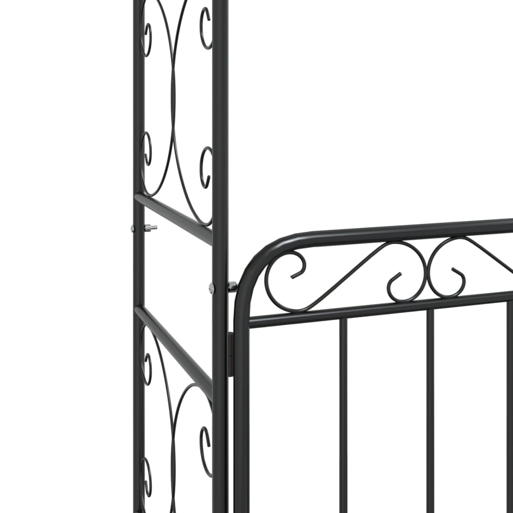 vidaXL Arcadă de grădină cu poartă, negru, 108x45x235 cm oțel vidaXL Arcadă de grădină cu poartă, negru, 108x45x235 cm oțel