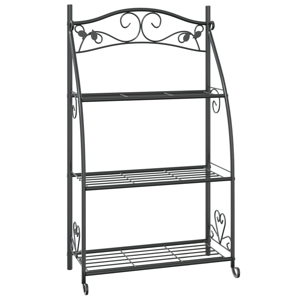 vidaXL Suport pentru flori, negru, 56x30x96 cm, oțel