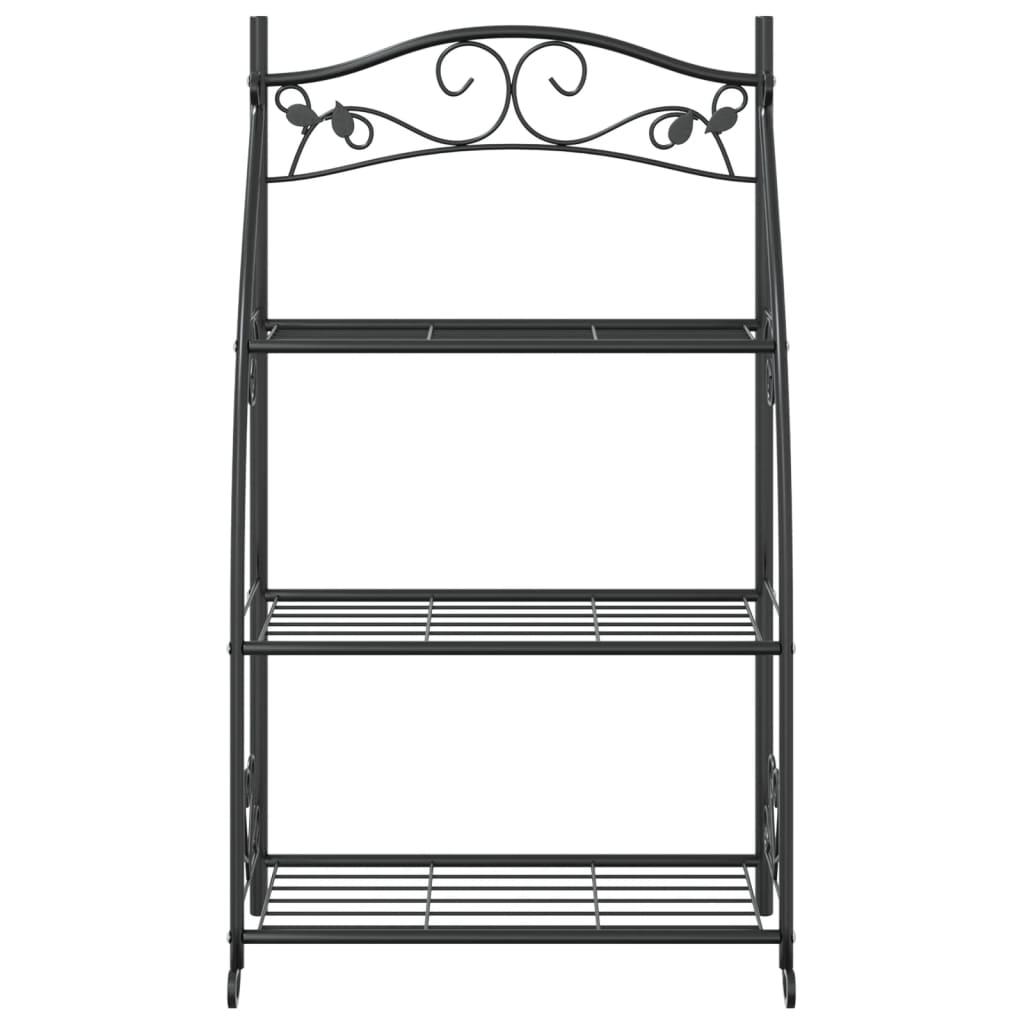 vidaXL Suport pentru flori, negru, 56x30x96 cm, oțel