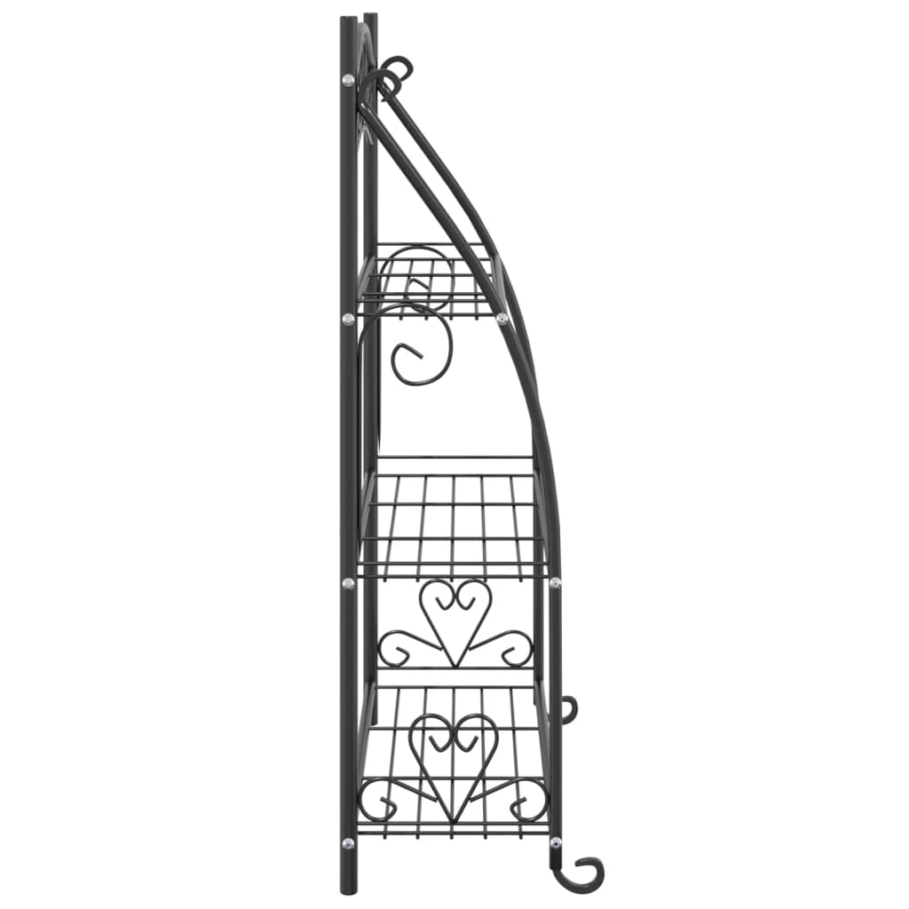vidaXL Suport pentru flori, negru, 56x30x96 cm, oțel