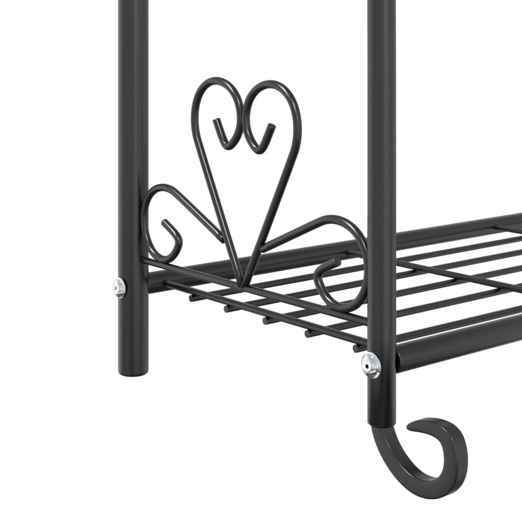 vidaXL Suport pentru flori, negru, 56x30x96 cm, oțel