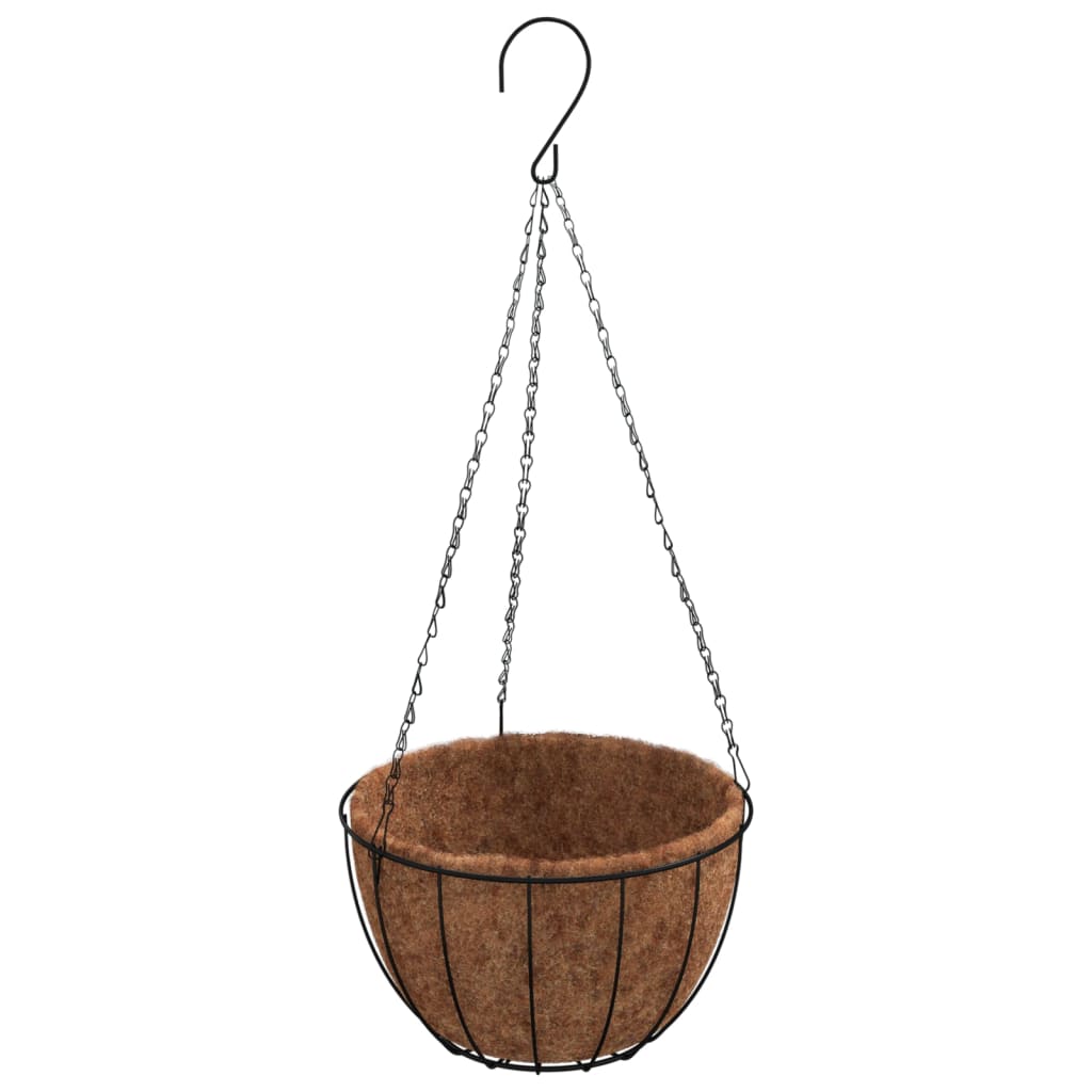 vidaXL Jardiniere suspendate căptușeală cocos 4 buc. Ø 30x52cm oțel vidaXL Jardiniere suspendate căptușeală cocos 4 buc. Ø 30x52cm oțel