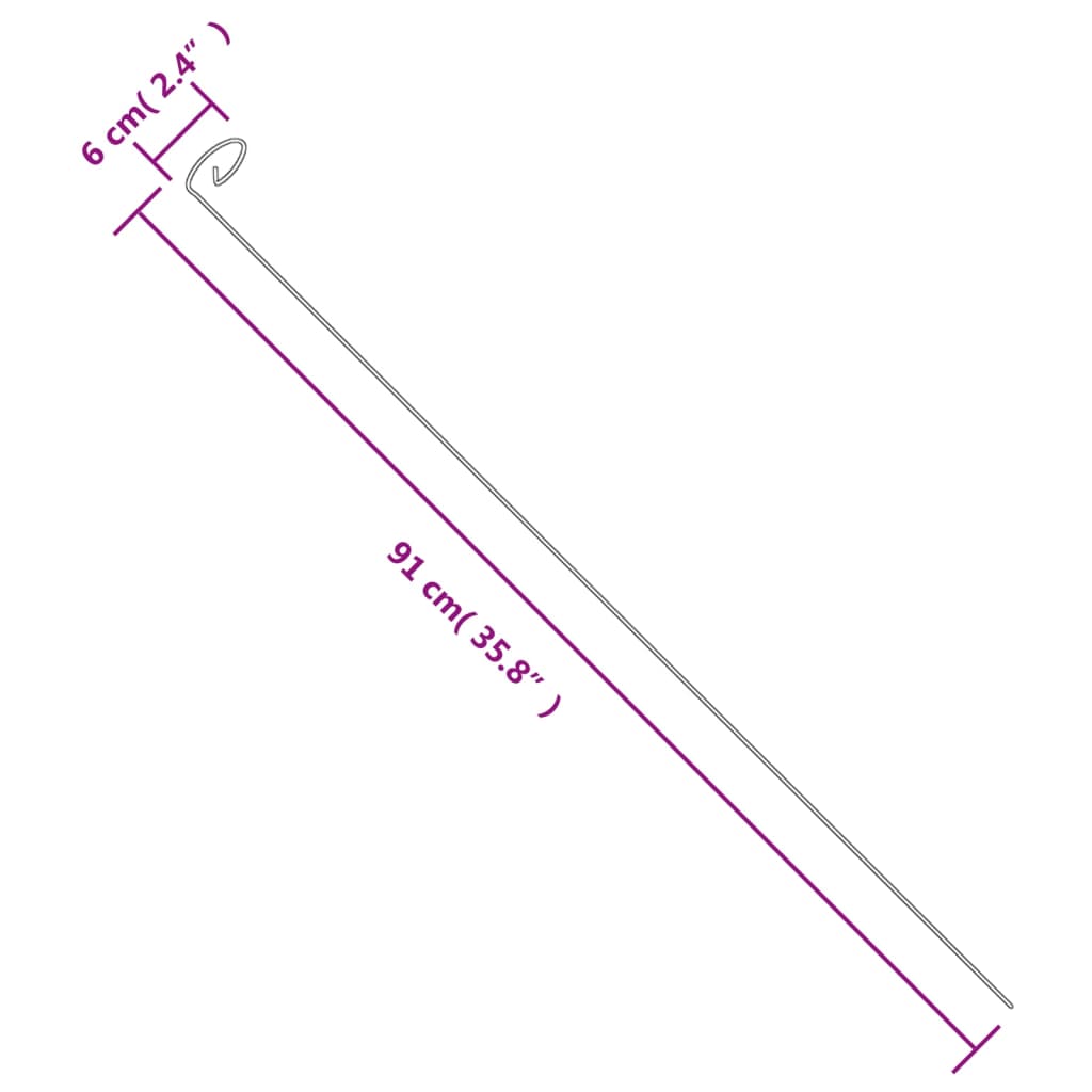 vidaXL Țăruși plante de grădină, 20 buc., verde închis, 91 cm, oțel