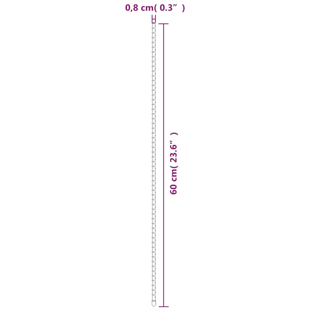 vidaXL Țăruși pentru plante de grădină, 20 buc., negru, 61 cm, oțel vidaXL Țăruși pentru plante de grădină, 20 buc., negru, 61 cm, oțel