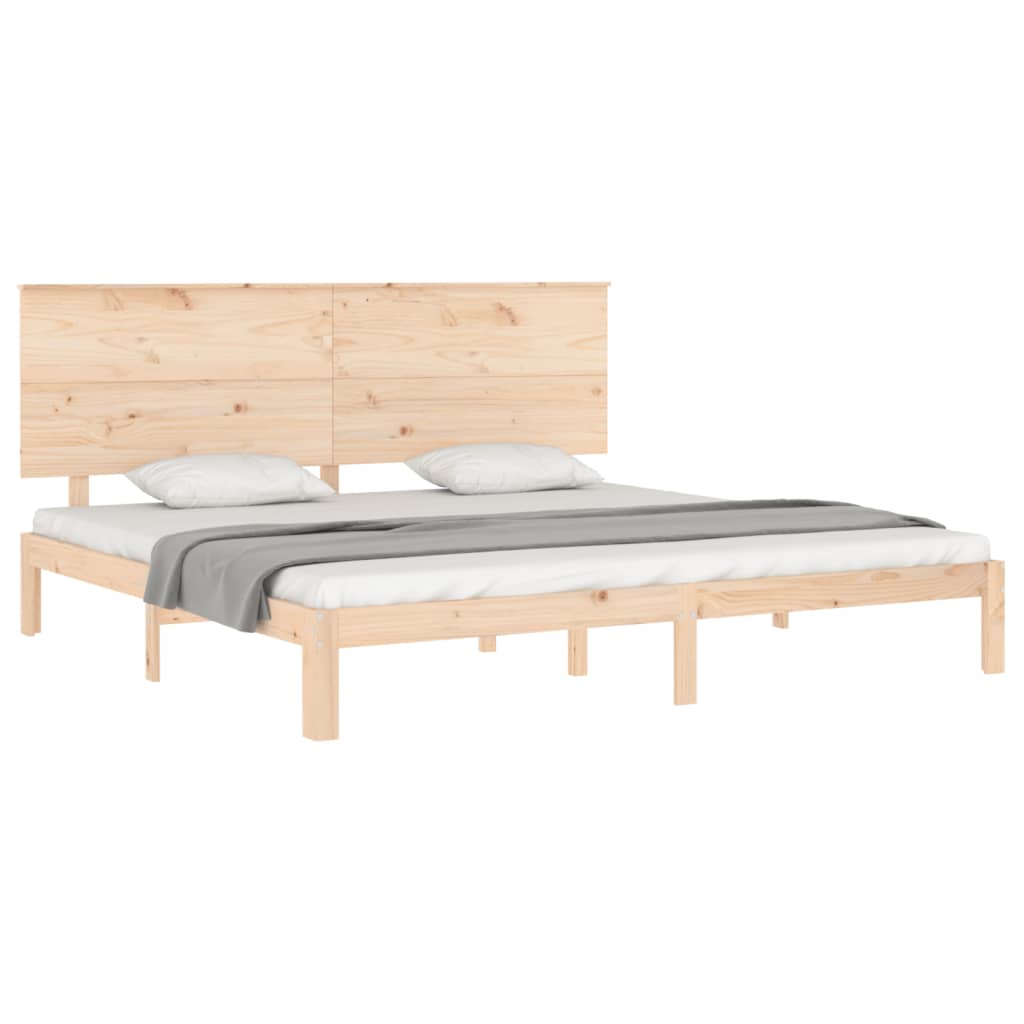 vidaXL Cadru de pat cu tăblie Super King Size, lemn masiv vidaXL Cadru de pat cu tăblie Super King Size, lemn masiv