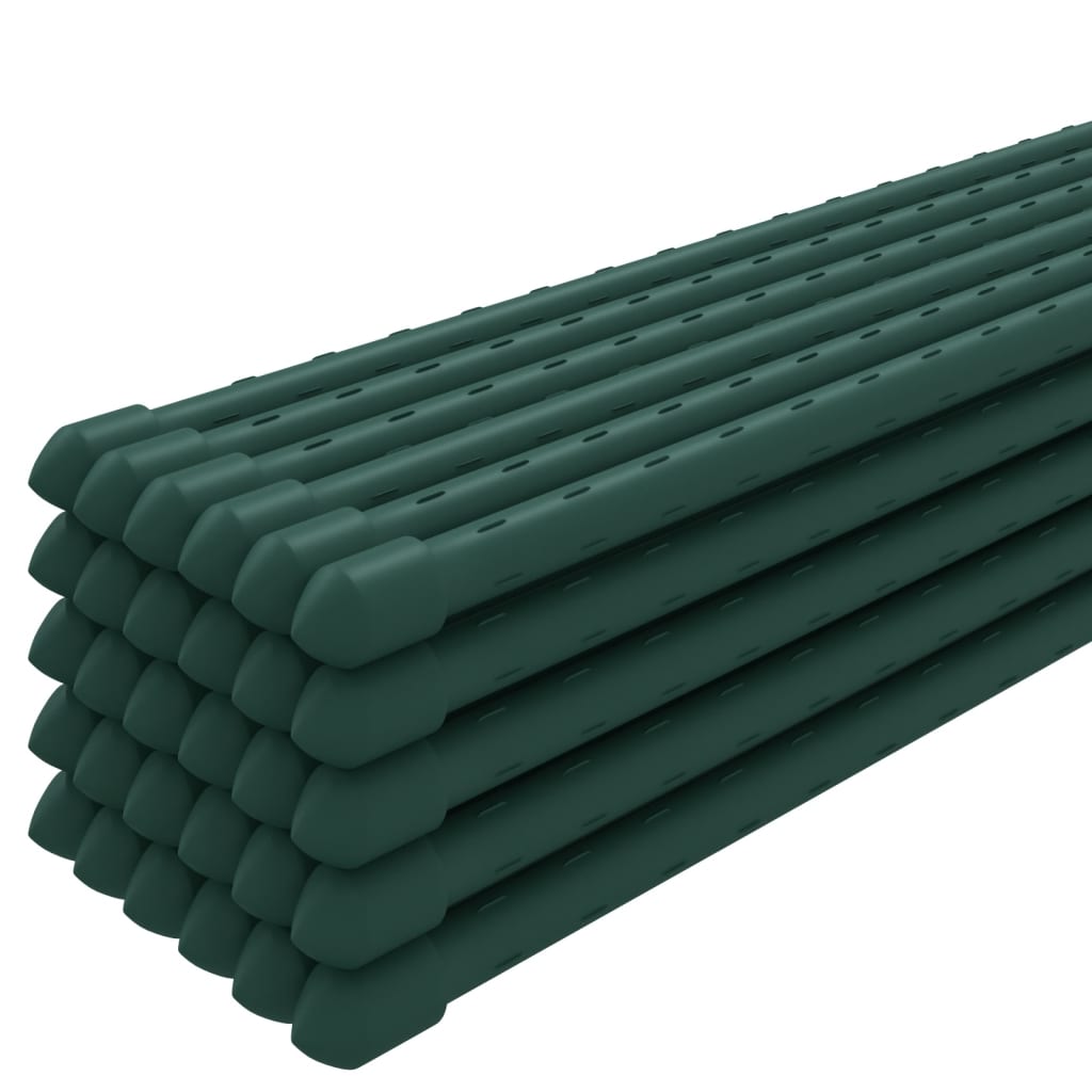 vidaXL Țăruși pentru plante de grădină, 30 buc., verde, 115 cm, oțel vidaXL Țăruși pentru plante de grădină, 30 buc., verde, 115 cm, oțel