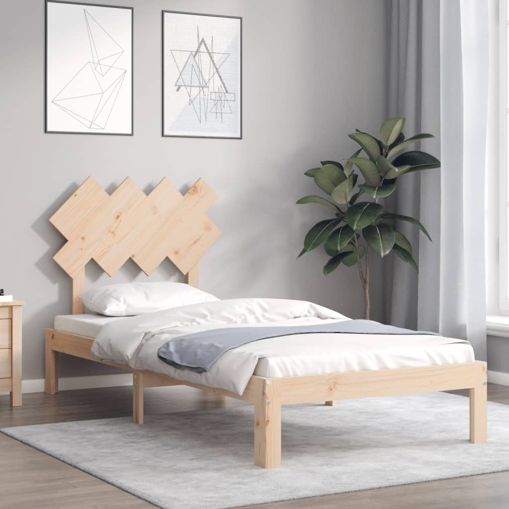 vidaXL Cadru de pat fără saltea, 90x200 cm, lemn masiv pin