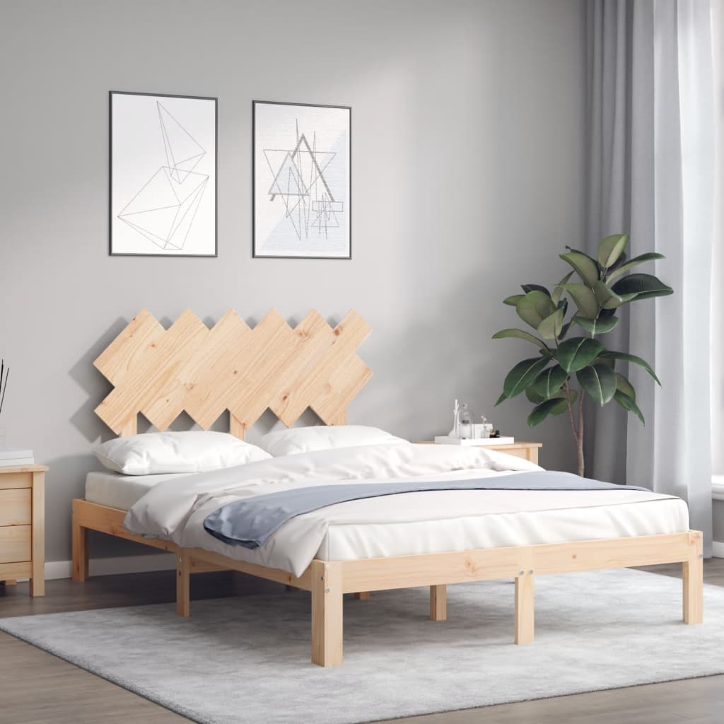 vidaXL Cadru de pat fără saltea, 120x200 cm, lemn masiv pin