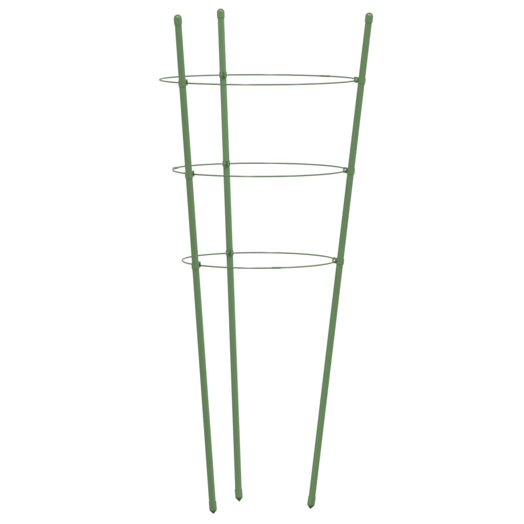 vidaXL Suport plante de grădină cu 3 inele, 5 buc, verde, 60 cm, oțel vidaXL Suport plante de grădină cu 3 inele, 5 buc, verde, 60 cm, oțel