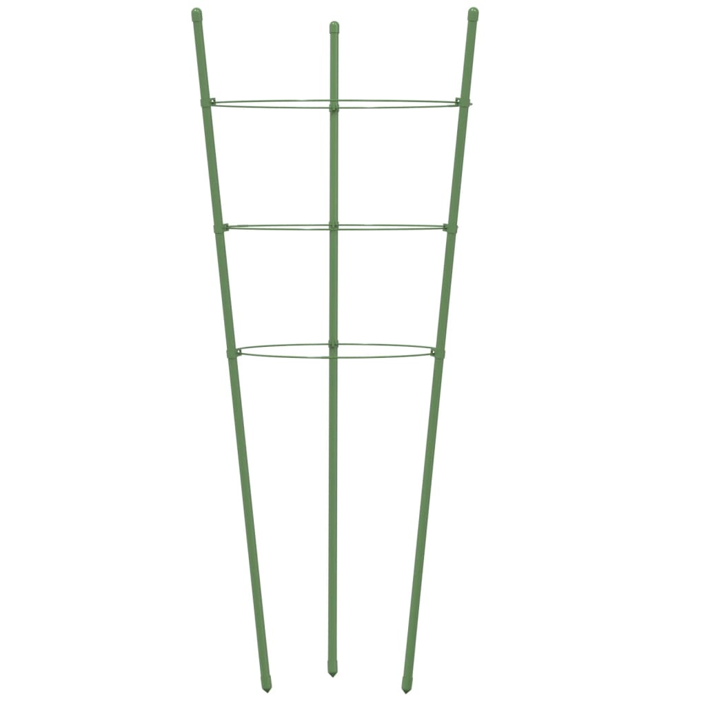 vidaXL Suport plante de grădină cu 3 inele, 5 buc, verde, 60 cm, oțel vidaXL Suport plante de grădină cu 3 inele, 5 buc, verde, 60 cm, oțel