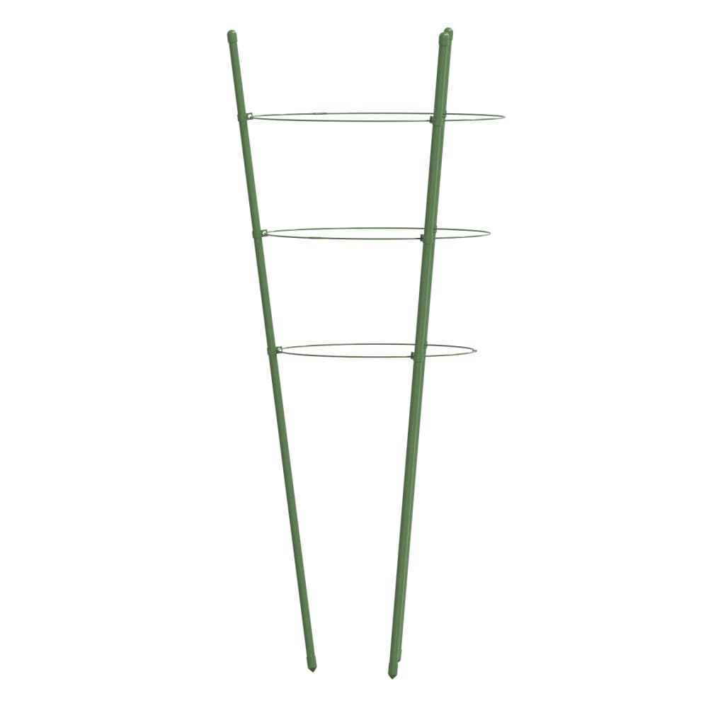 vidaXL Suport plante de grădină cu 3 inele, 5 buc, verde, 60 cm, oțel vidaXL Suport plante de grădină cu 3 inele, 5 buc, verde, 60 cm, oțel