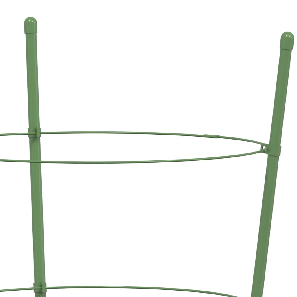 vidaXL Suport plante de grădină cu 3 inele, 5 buc, verde, 60 cm, oțel vidaXL Suport plante de grădină cu 3 inele, 5 buc, verde, 60 cm, oțel