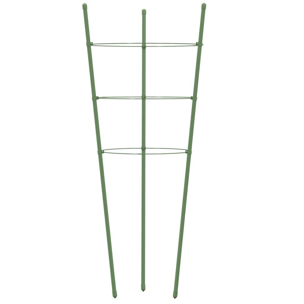vidaXL Suport plante de grădină cu 3 inele, 5 buc, verde, 45 cm, oțel vidaXL Suport plante de grădină cu 3 inele, 5 buc, verde, 45 cm, oțel