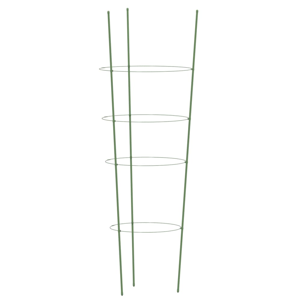 vidaXL Suport plante de grădină cu 4 inele, 5 buc, verde, 45 cm, oțel vidaXL Suport plante de grădină cu 4 inele, 5 buc, verde, 45 cm, oțel