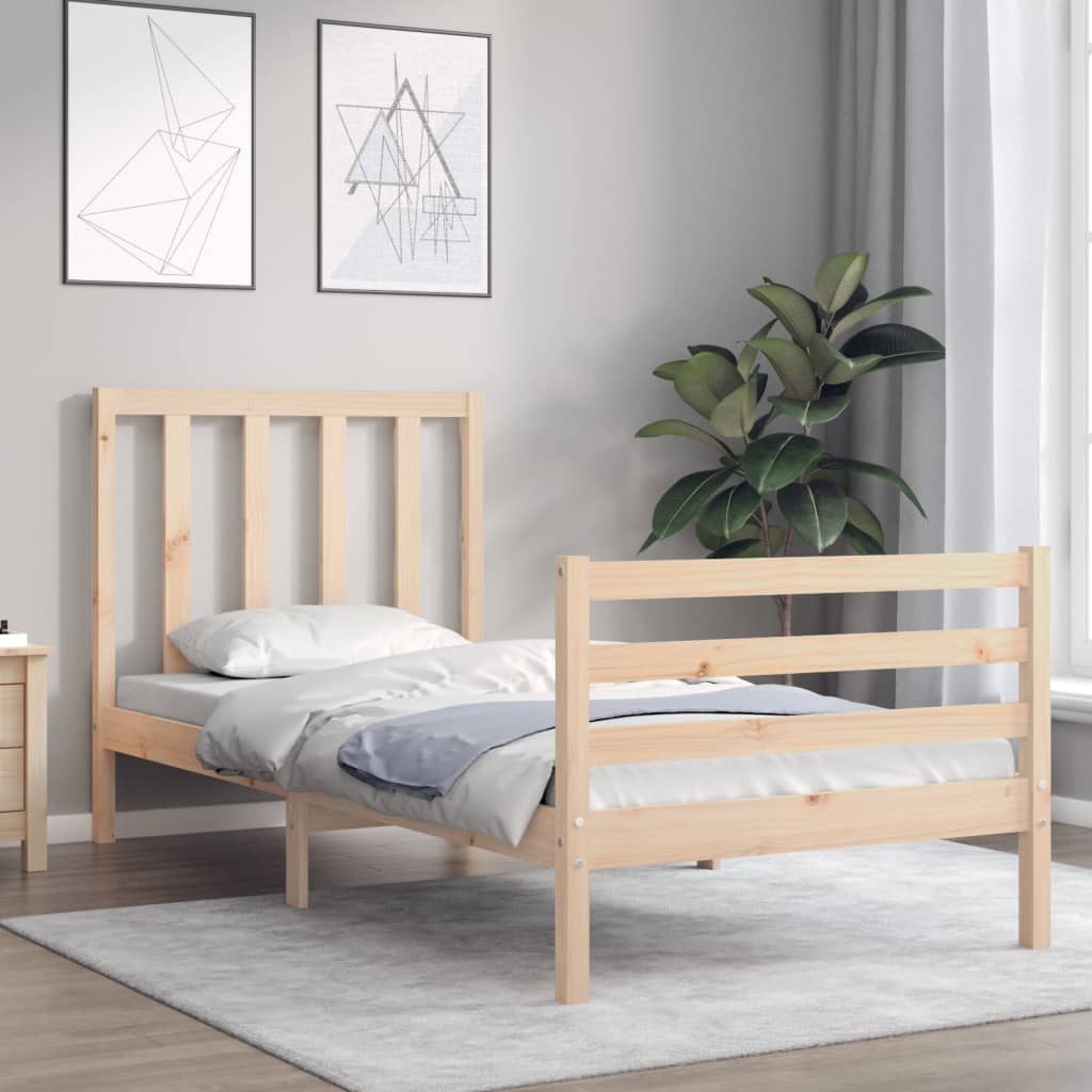 vidaXL Cadru de pat fără saltea, 90x200 cm, lemn masiv pin