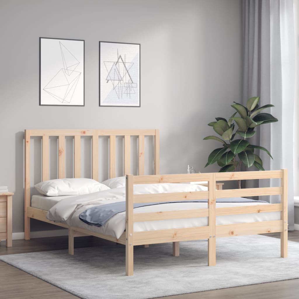 vidaXL Cadru de pat fără saltea, 120x200 cm, lemn masiv pin