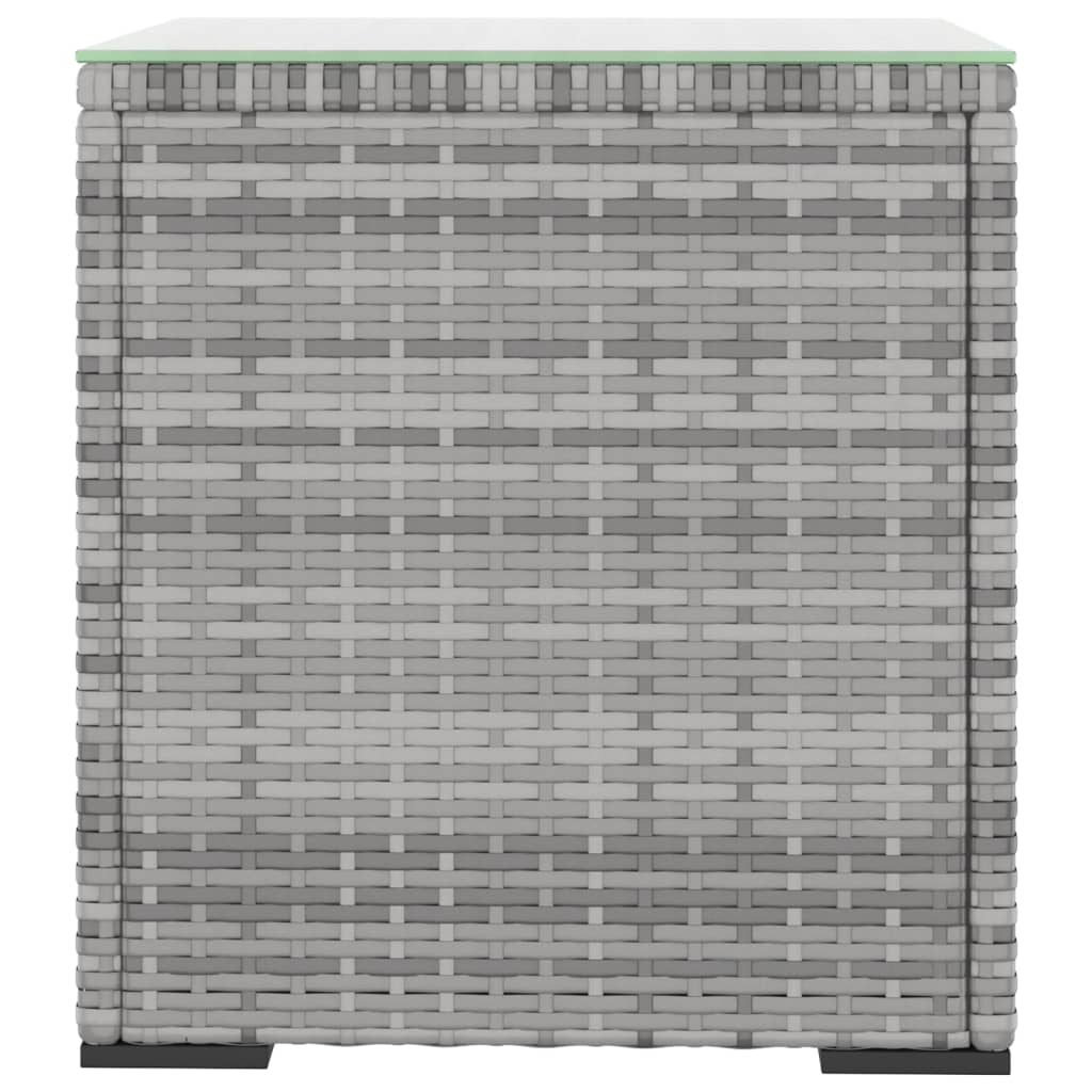 vidaXL Masă laterală, gri, 40x37x40,5 cm poliratan/sticlă securizată vidaXL Masă laterală, gri, 40x37x40,5 cm poliratan/sticlă securizată