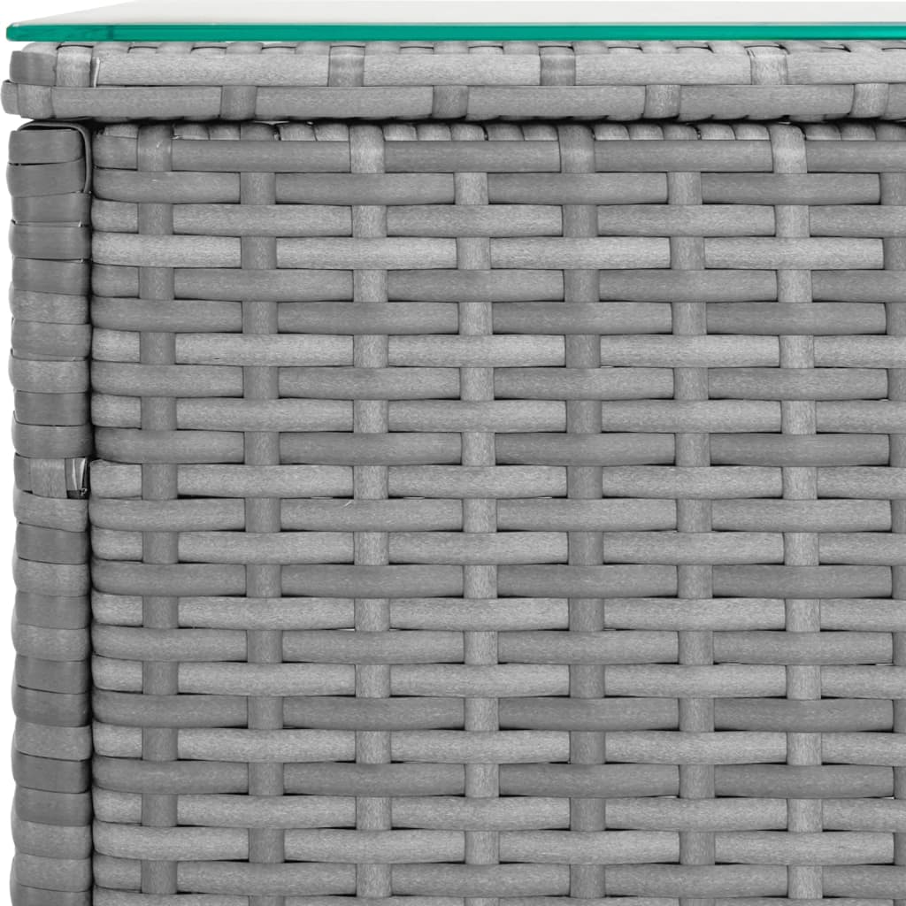 vidaXL Masă laterală, gri, 40x37x40,5 cm poliratan/sticlă securizată vidaXL Masă laterală, gri, 40x37x40,5 cm poliratan/sticlă securizată
