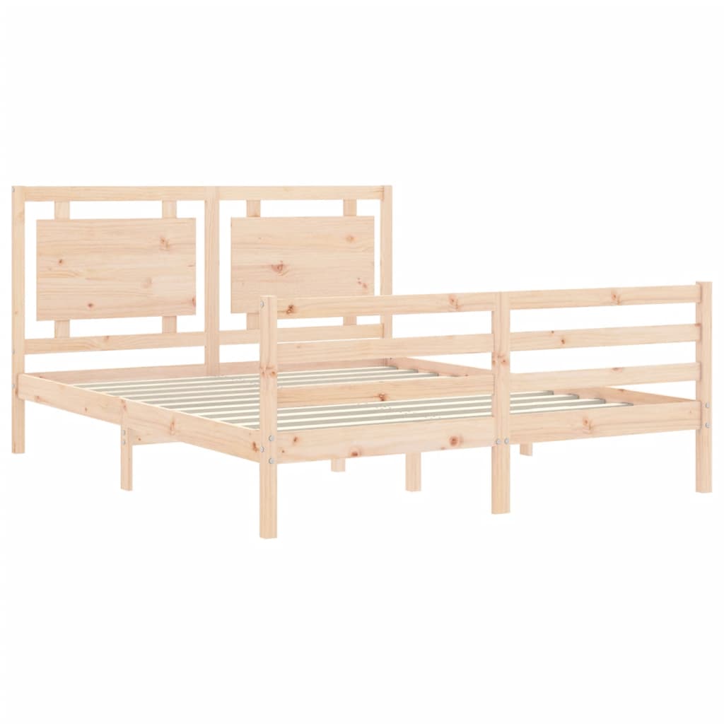 vidaXL Cadru de pat cu tăblie, king size, lemn masiv vidaXL Cadru de pat cu tăblie, king size, lemn masiv