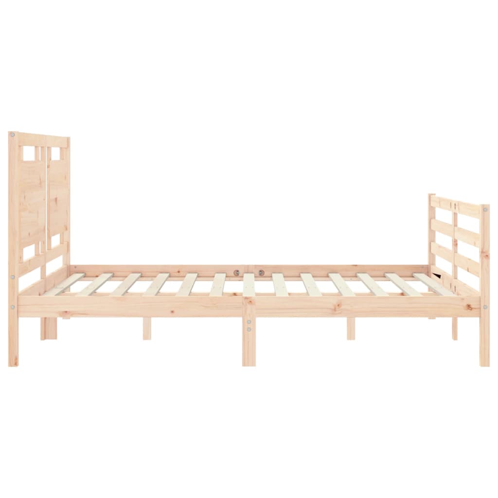 vidaXL Cadru de pat cu tăblie, king size, lemn masiv vidaXL Cadru de pat cu tăblie, king size, lemn masiv