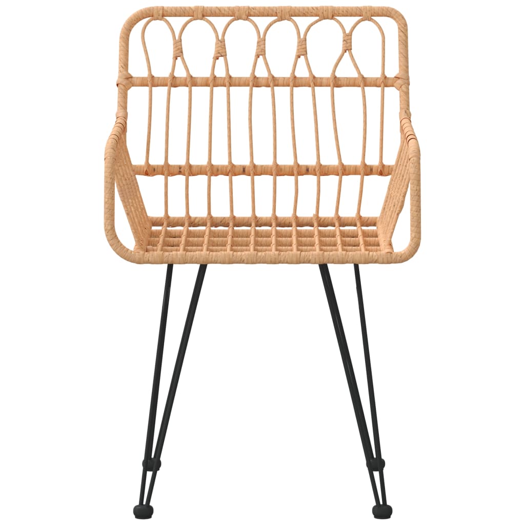 vidaXL Scaune de grădină cu cotiere, 2 buc., 56x64x80 cm, ratan PE vidaXL Scaune de grădină cu cotiere, 2 buc., 56x64x80 cm, ratan PE