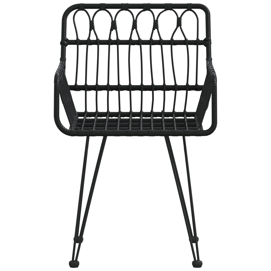 vidaXL Scaune de grădină cu cotiere 2 buc. negru 56x64x80 cm ratan PE vidaXL Scaune de grădină cu cotiere 2 buc. negru 56x64x80 cm ratan PE
