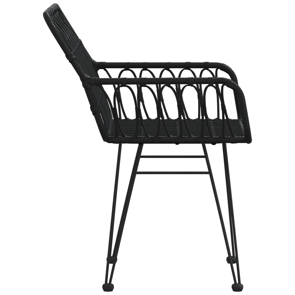 vidaXL Scaune de grădină cu cotiere 2 buc. negru 56x64x80 cm ratan PE vidaXL Scaune de grădină cu cotiere 2 buc. negru 56x64x80 cm ratan PE