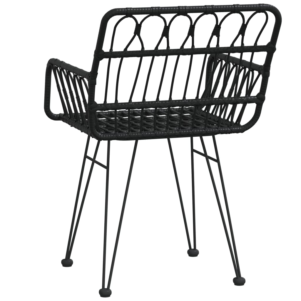 vidaXL Scaune de grădină cu cotiere 2 buc. negru 56x64x80 cm ratan PE vidaXL Scaune de grădină cu cotiere 2 buc. negru 56x64x80 cm ratan PE