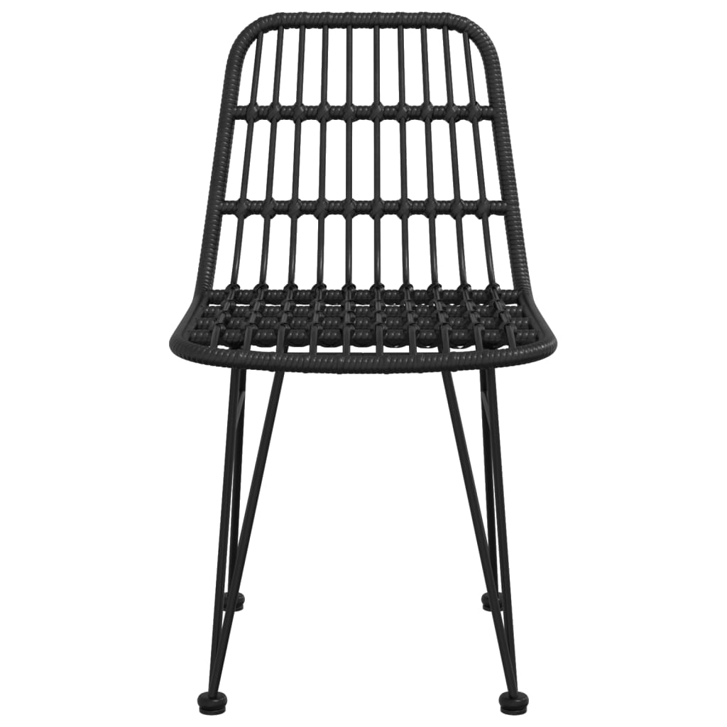 vidaXL Scaune de grădină 2 buc., negru, 48x62x84 cm, ratan PE vidaXL Scaune de grădină 2 buc., negru, 48x62x84 cm, ratan PE