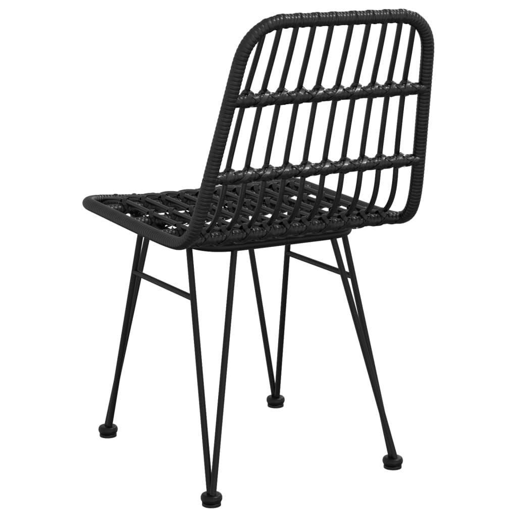 vidaXL Scaune de grădină 2 buc., negru, 48x62x84 cm, ratan PE vidaXL Scaune de grădină 2 buc., negru, 48x62x84 cm, ratan PE
