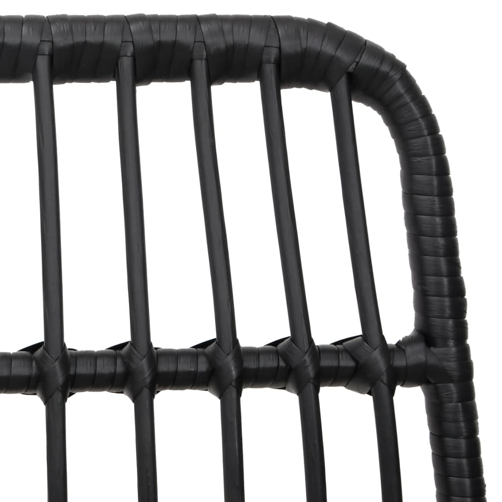 vidaXL Scaune de grădină 2 buc., negru, 48x62x84 cm, ratan PE vidaXL Scaune de grădină 2 buc., negru, 48x62x84 cm, ratan PE